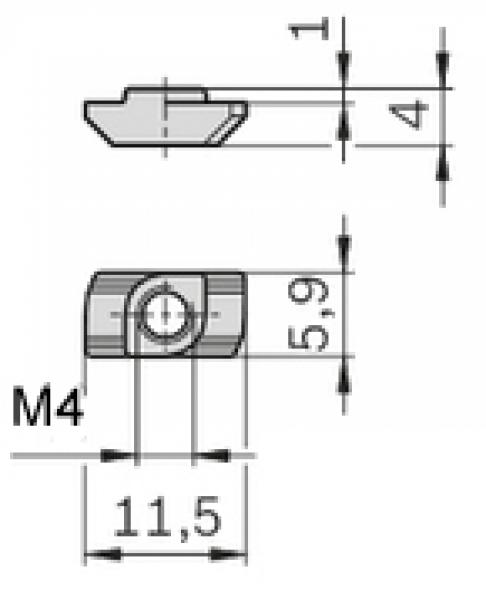 T-Nut6 with M4 thread